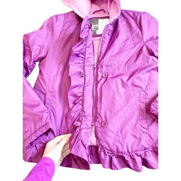 Athletech Girls Jacket with Hood Purple Light/Medium Warm Size XL (14-16) - Picture 4 of 8